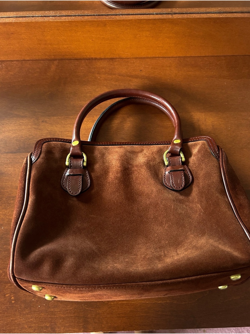 Vintage American Leather Co Suede/Leather handle bag